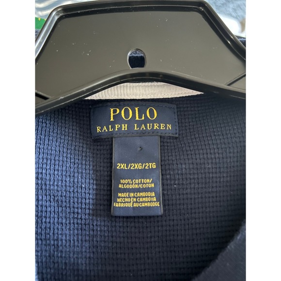 Polo Ralph Lauren Thermal Long Sleeve Navy Shirt 2XL - Picture 5 of 5